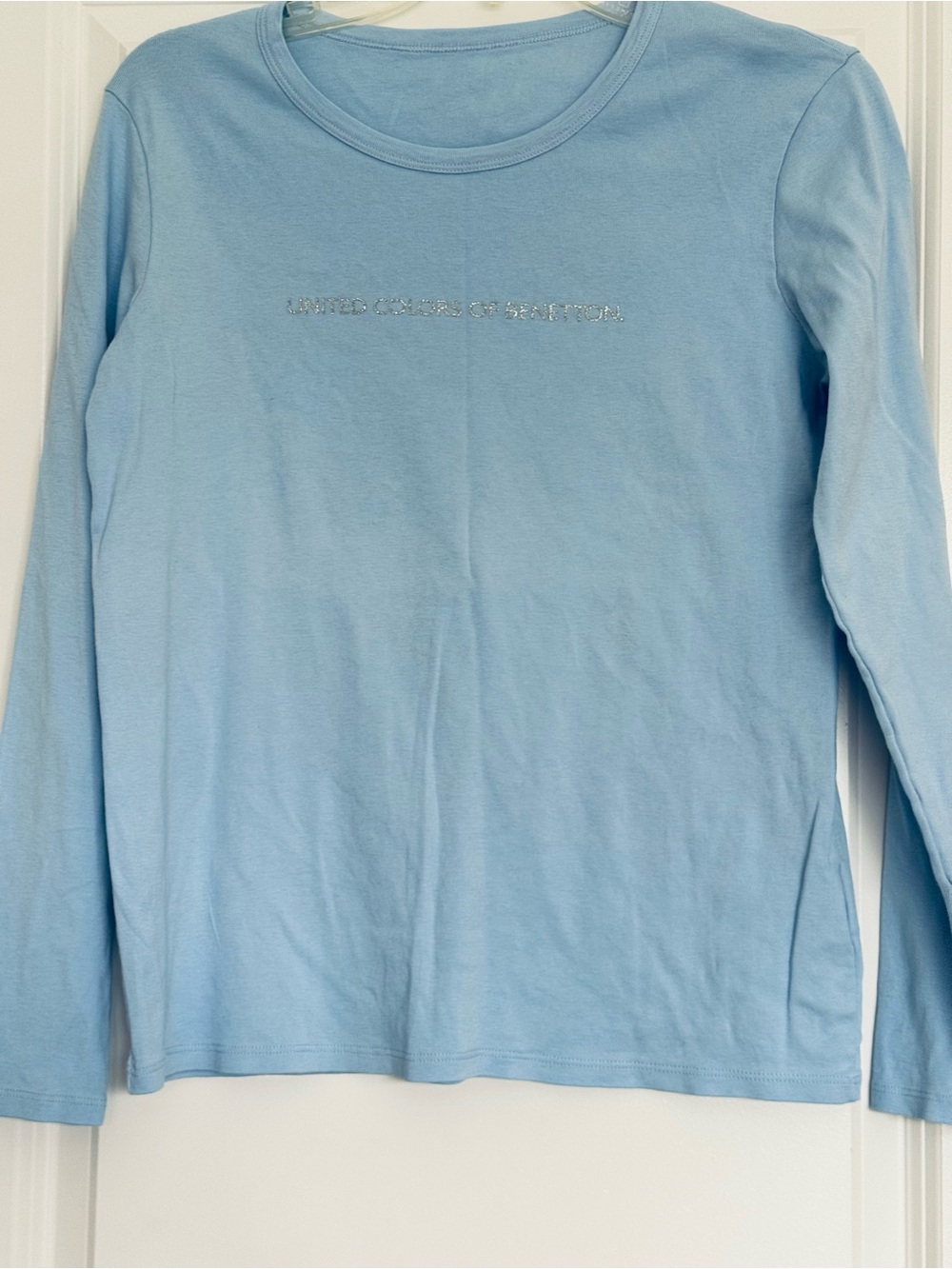 United Colors Of Benetton Light Blue Long Sleeve Tee with Subtle Logo